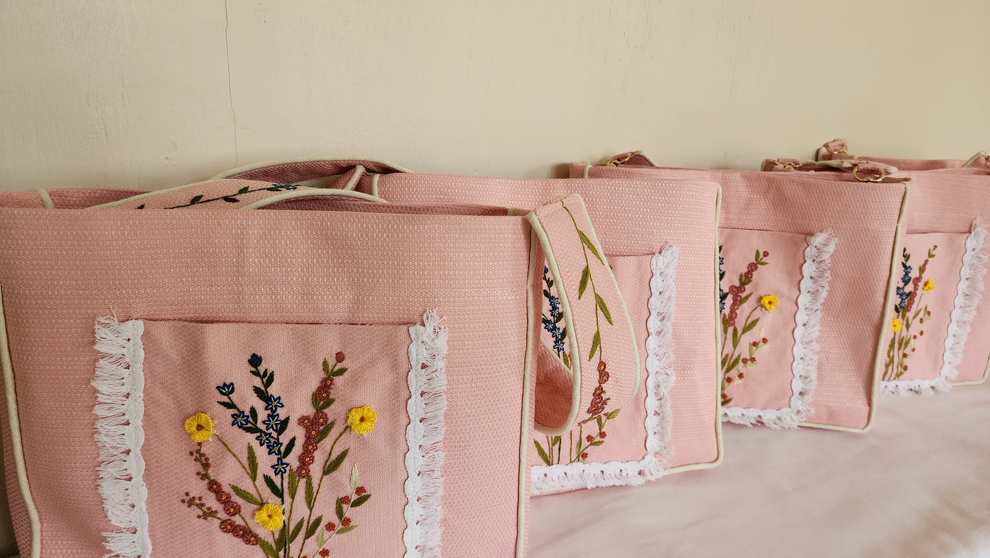 Ikali - Spring M Bouquet - Hand-embroidered Kumstu bo Bag