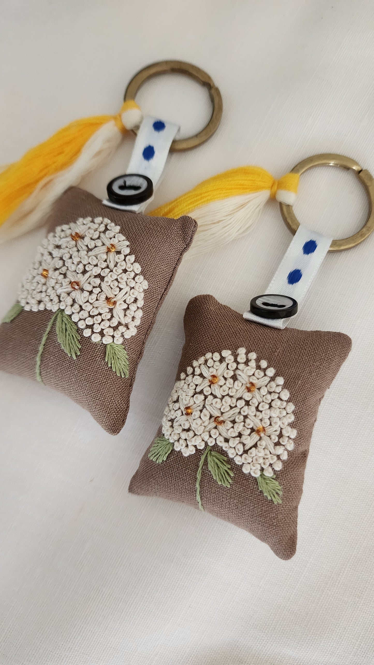 Ikali - Floral - Hand-embroidered Keychain