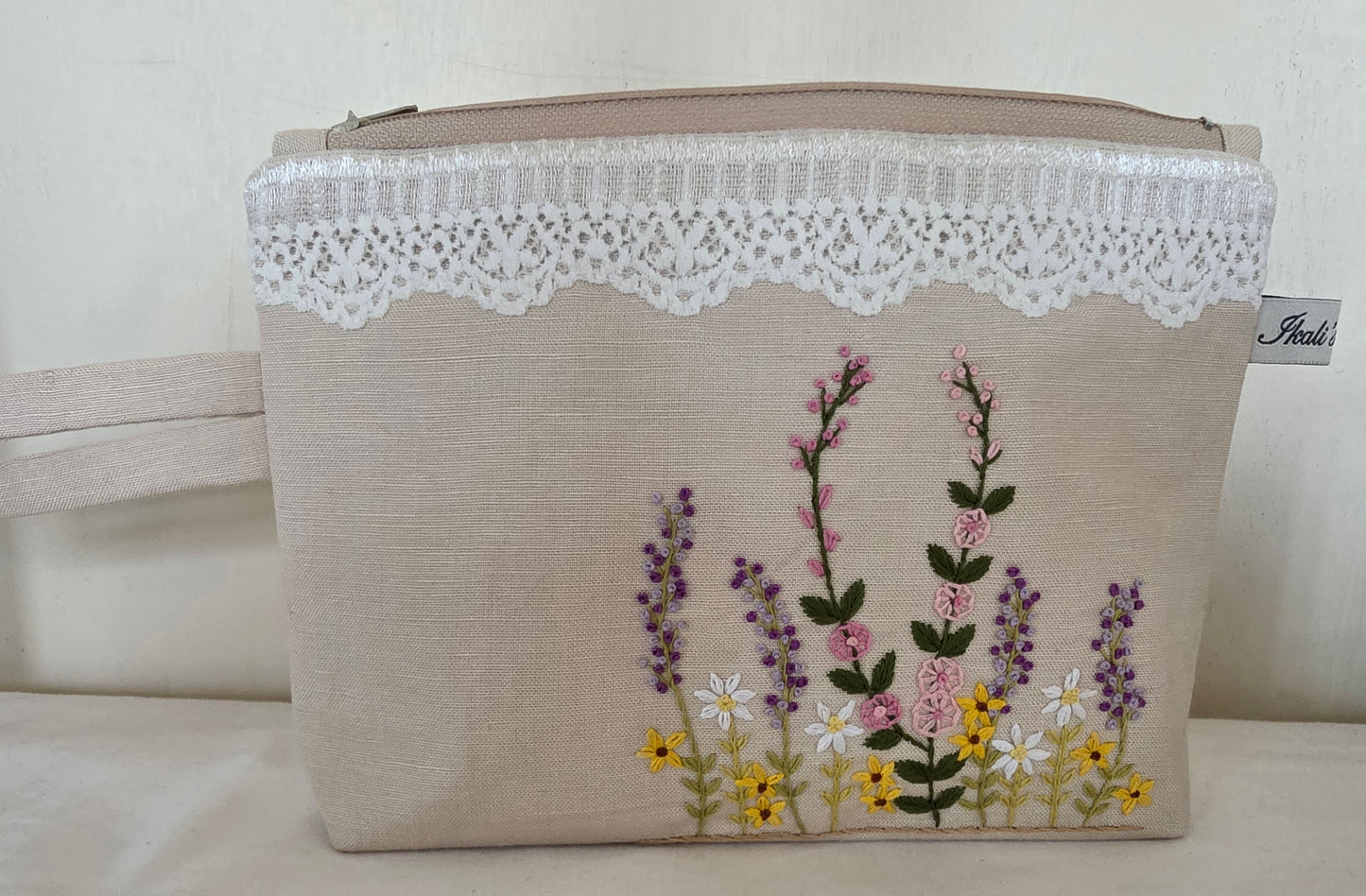 Ikali - Floral Garden - Hand-embroidered Utility Pouch