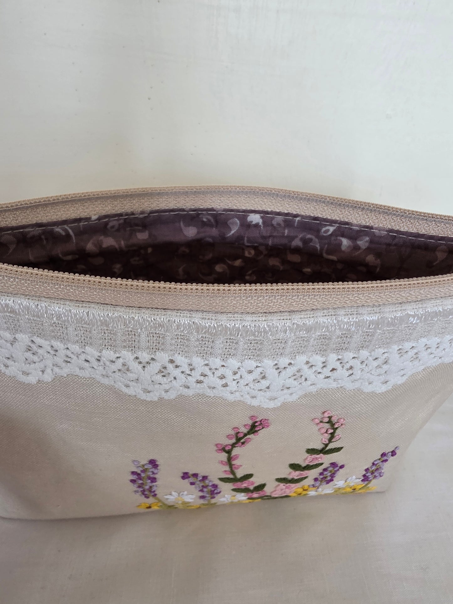 Ikali - Floral Garden - Hand-embroidered Utility Pouch