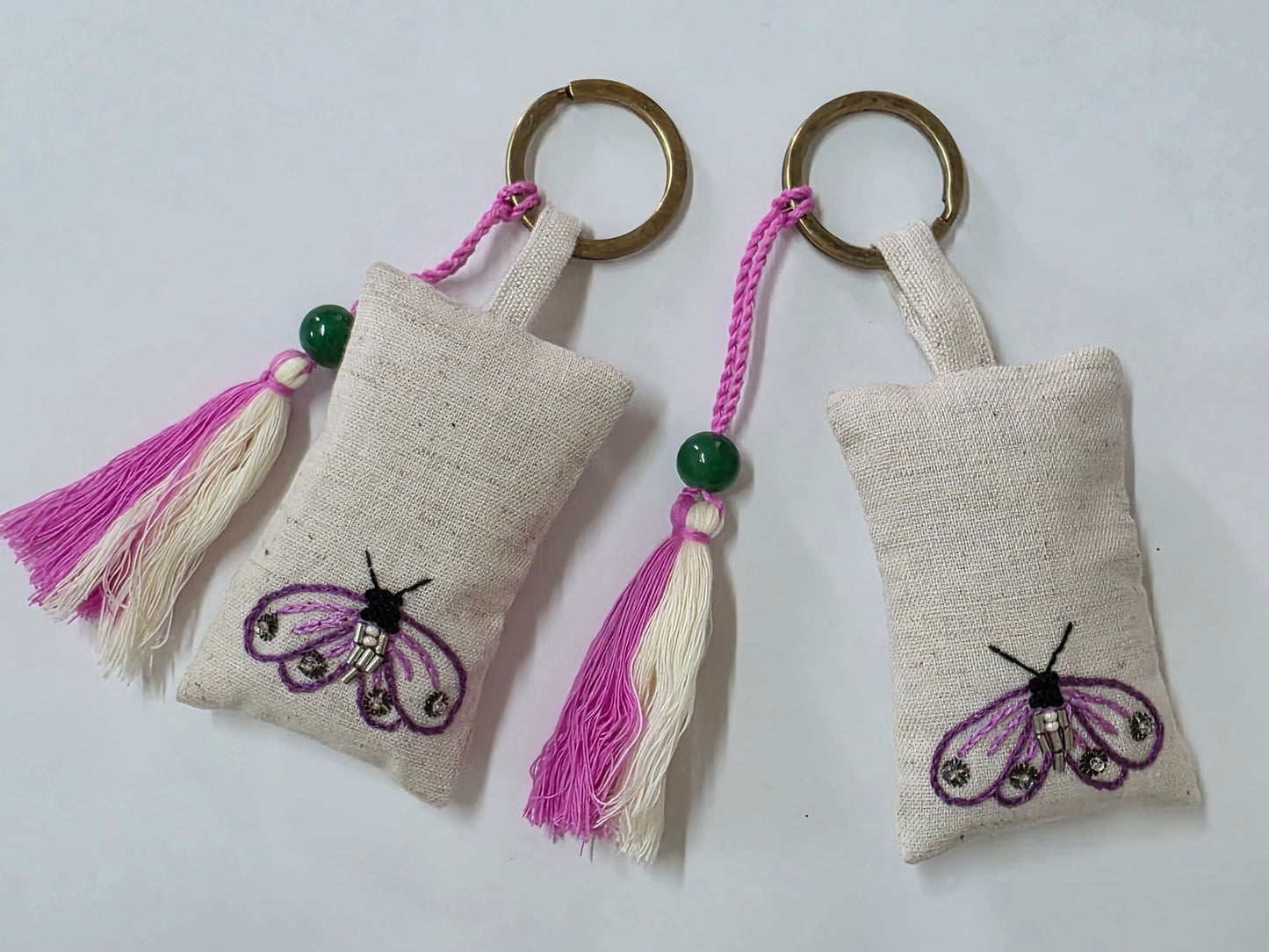 The Bug Series - Hand-embroidered Keychains
