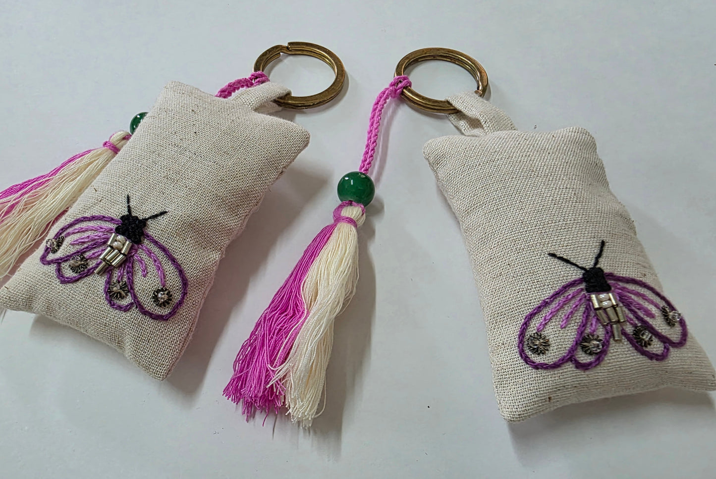 The Bug Series - Hand-embroidered Keychains