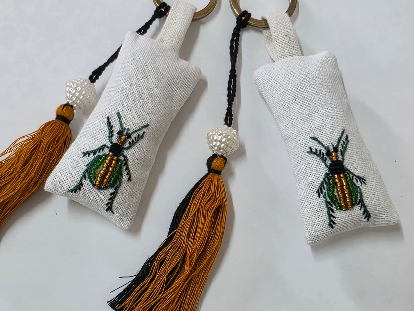 The Bug Series - Hand-embroidered Keychains