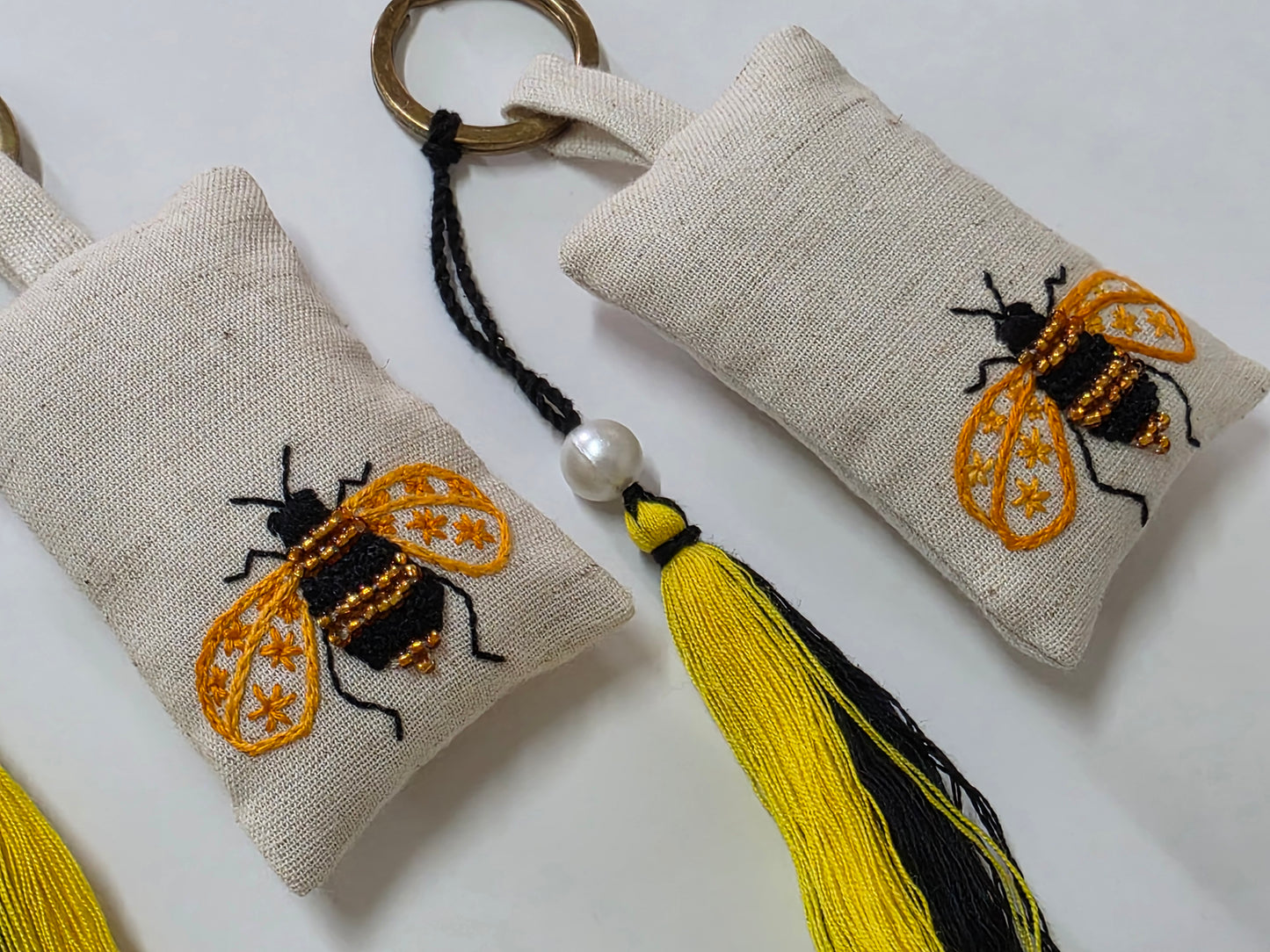 The Bug Series - Hand-embroidered Keychains