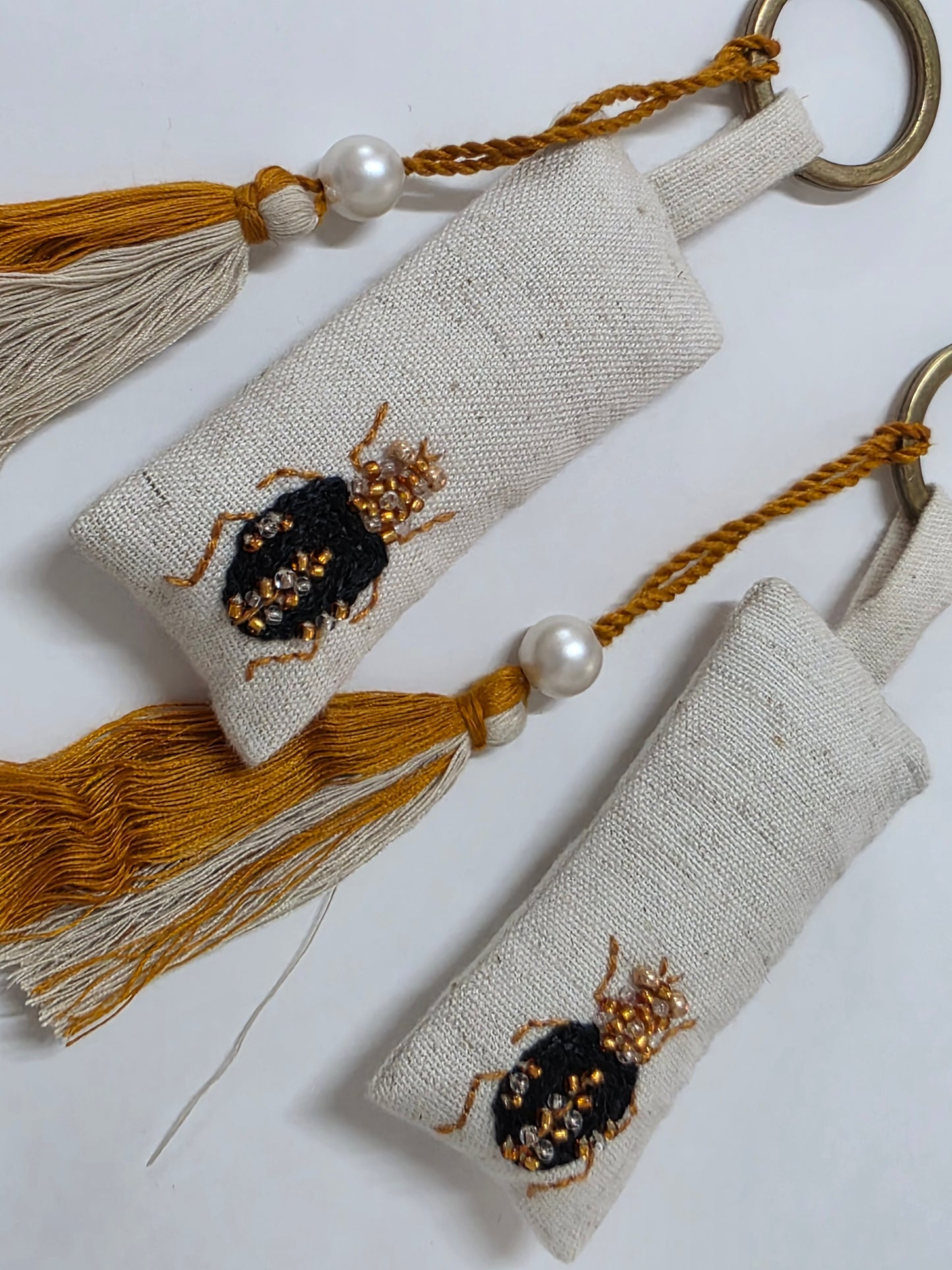The Bug Series - Hand-embroidered Keychains