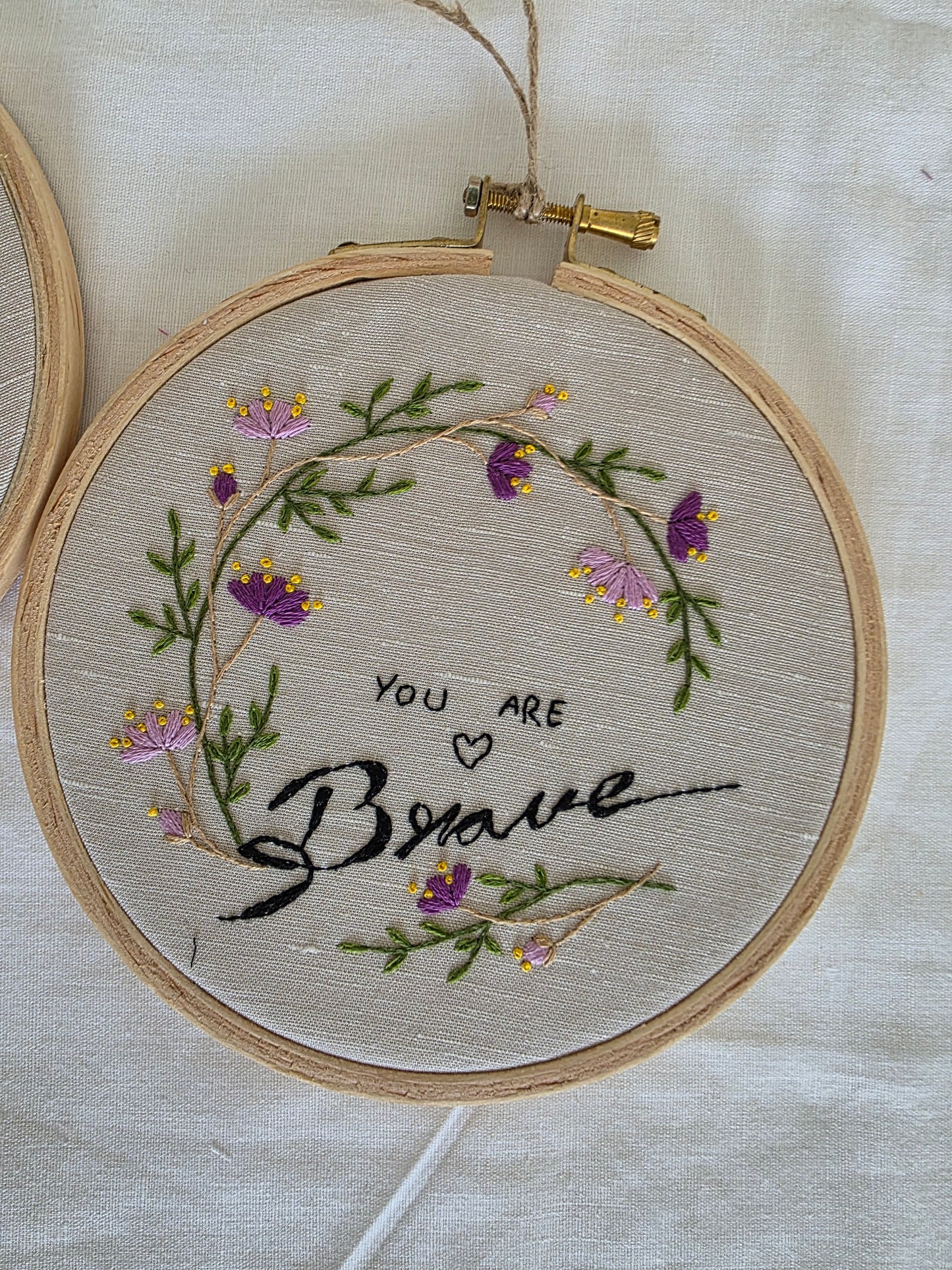 Ikali - You are Brave - Hand-embroidered Wall-hanging Hoop