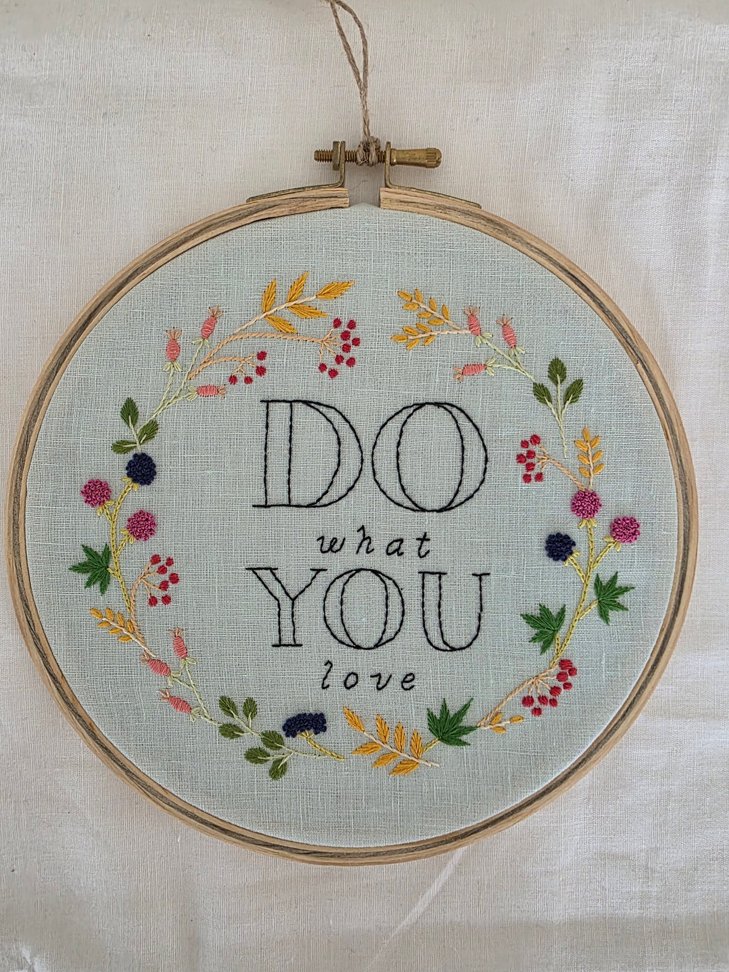 Ikali - Do What You Love - Hand-embroidered Wall-hanging Hoop