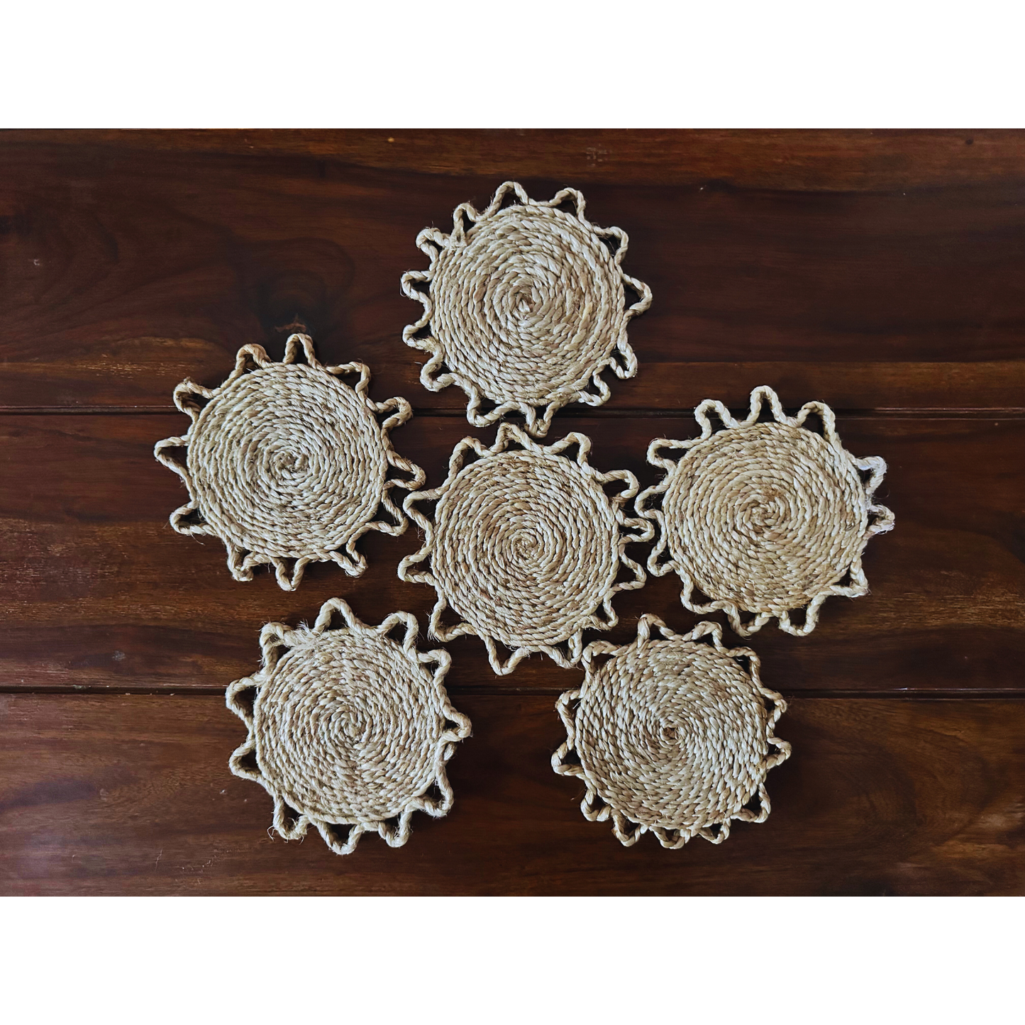 Handwoven Jute Coasters (Set of 6)