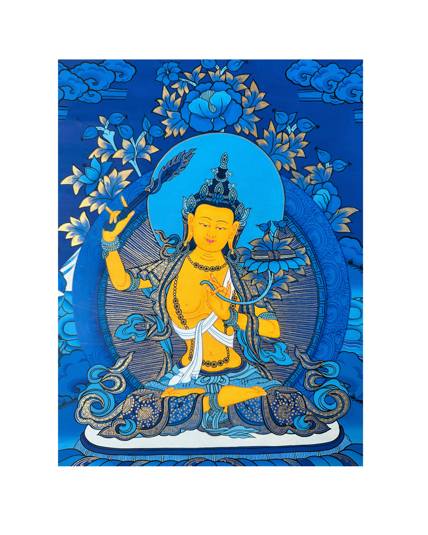 Bodhisattva of Transcendent Wisdom, Manjushri, Prajna (Sanskrit) Thangka