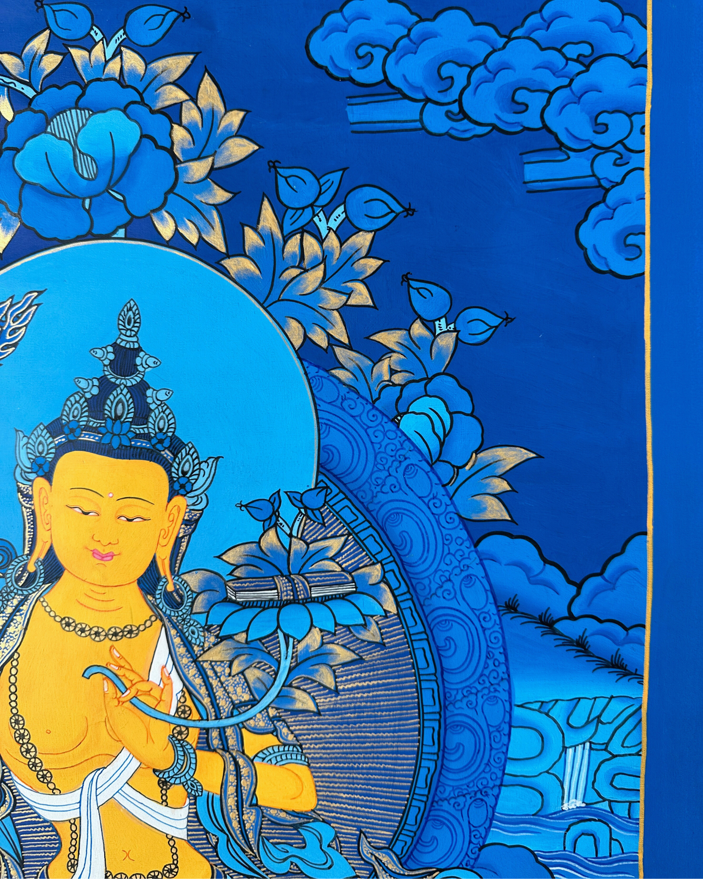 Bodhisattva of Transcendent Wisdom, Manjushri, Prajna (Sanskrit) Thangka