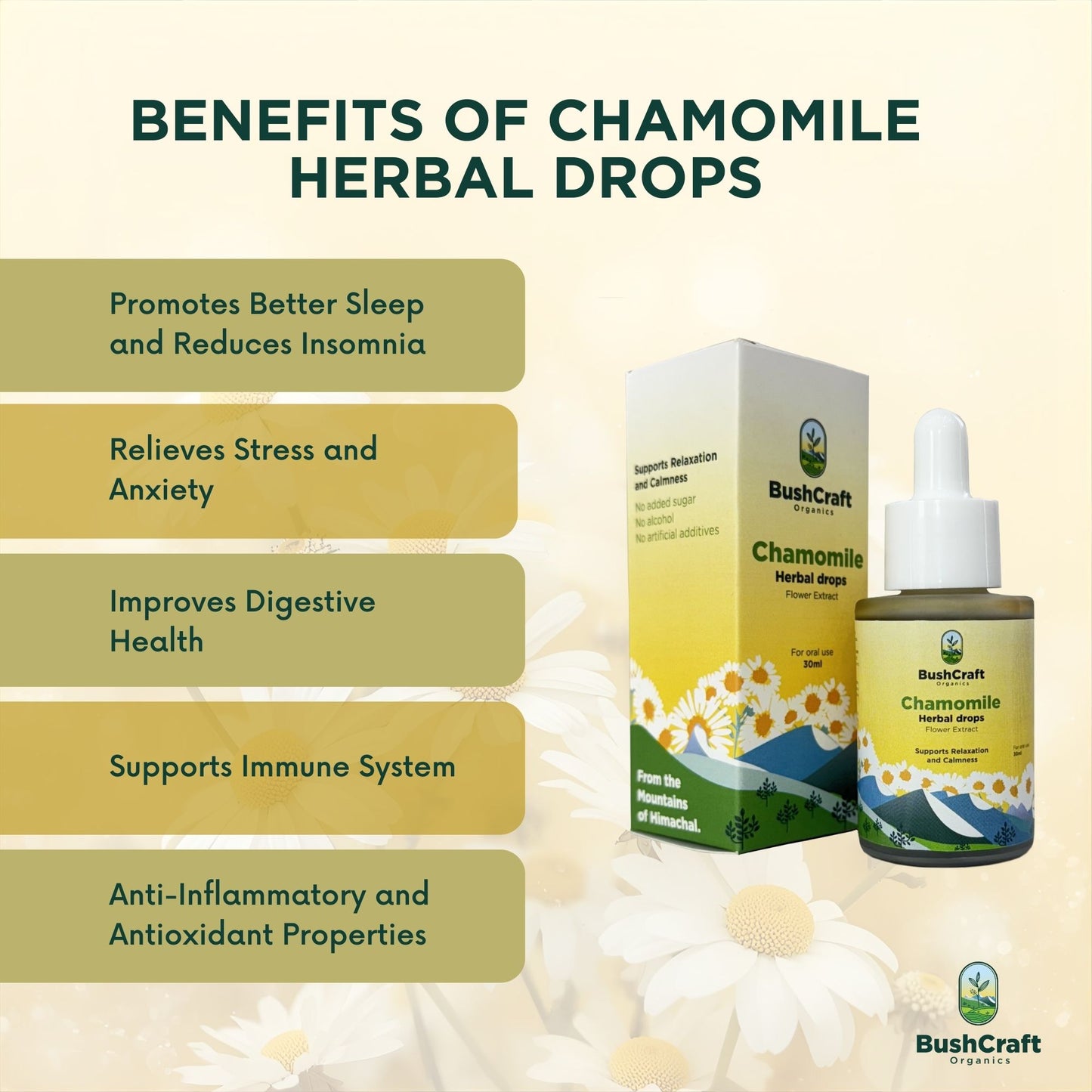 Chamomile Flower Herbal Extract (Matricaria chamomilla) | For Oral Use | 30 ml
