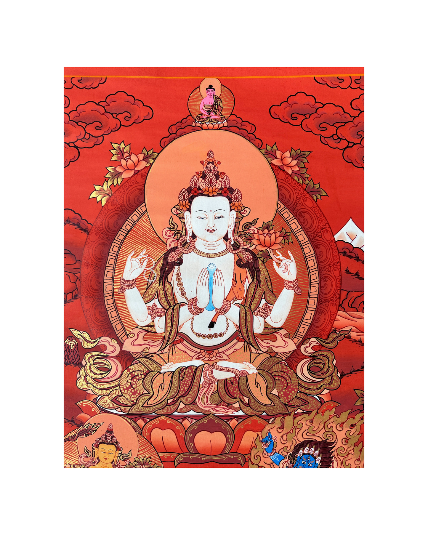 Buddha of Compassion, Avalokiteshvara (Sanskrit), Chenrezig (Tibetan) Thangka