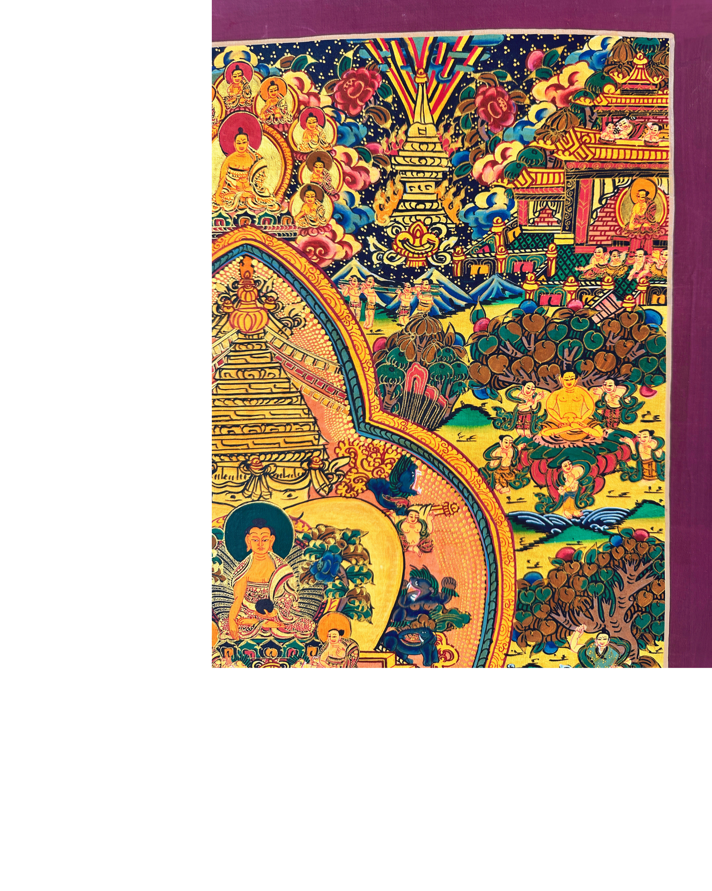 Buddha Life Story Mandala Thangka - A Journey of Enlightenment