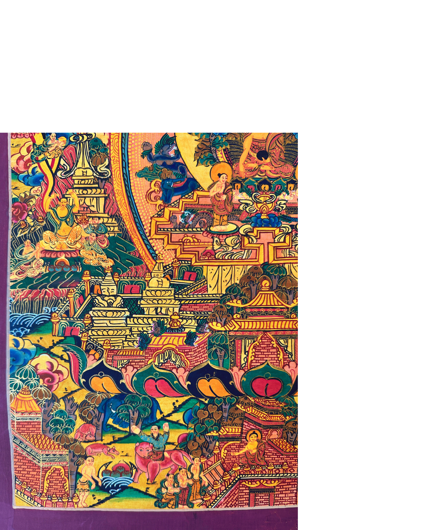 Buddha Life Story Mandala Thangka - A Journey of Enlightenment