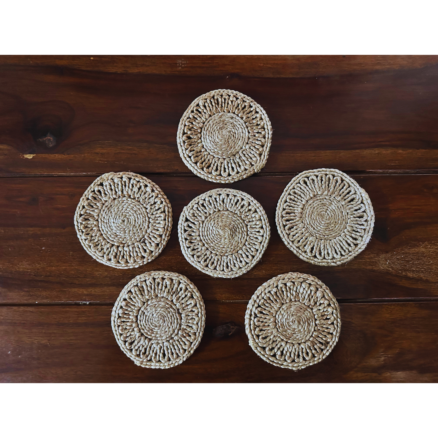 Handwoven Jute Coasters (Set of 6)