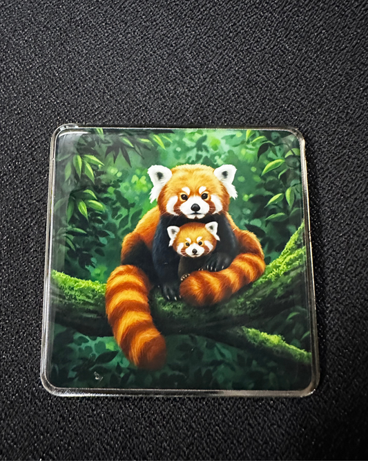 Sturdy Fridge Magnet in Steel - Red Panda