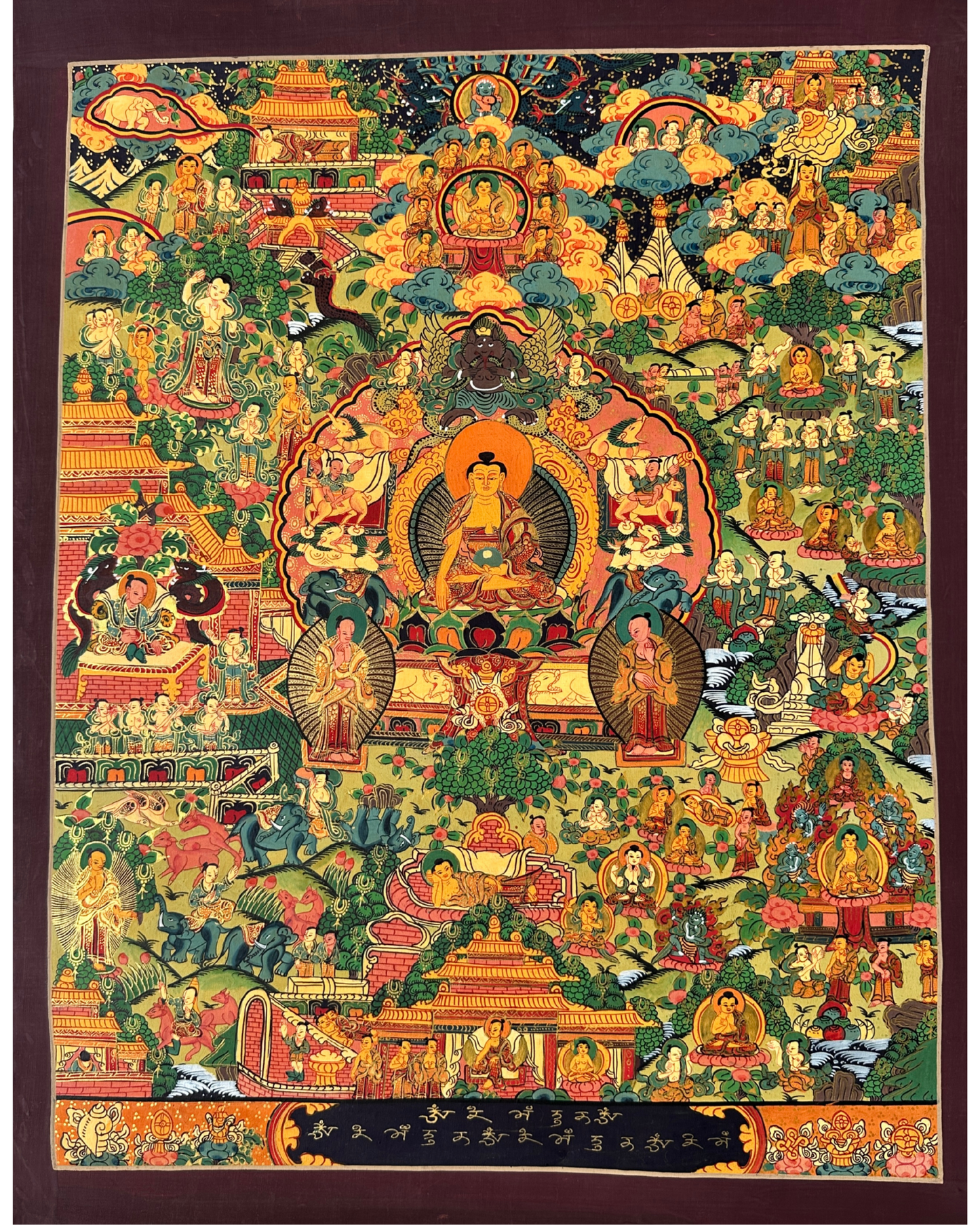 Buddha Life Story Mandala Thangka - A Journey of Enlightenment