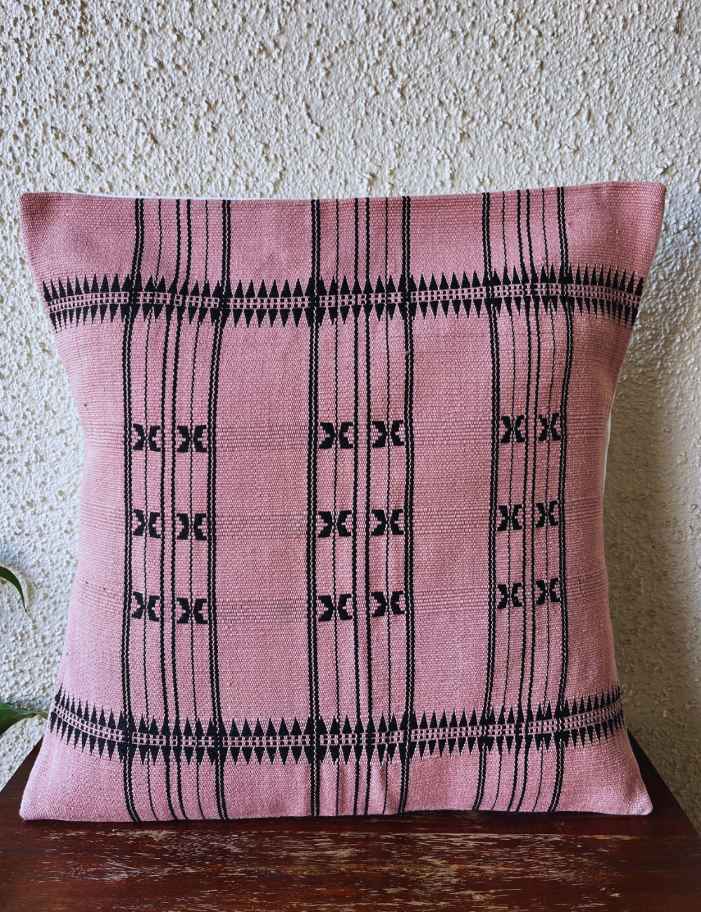 Chizami Weaves - Loin Loom Handwoven Cushion Cover Set in Mauve (Set of 2)