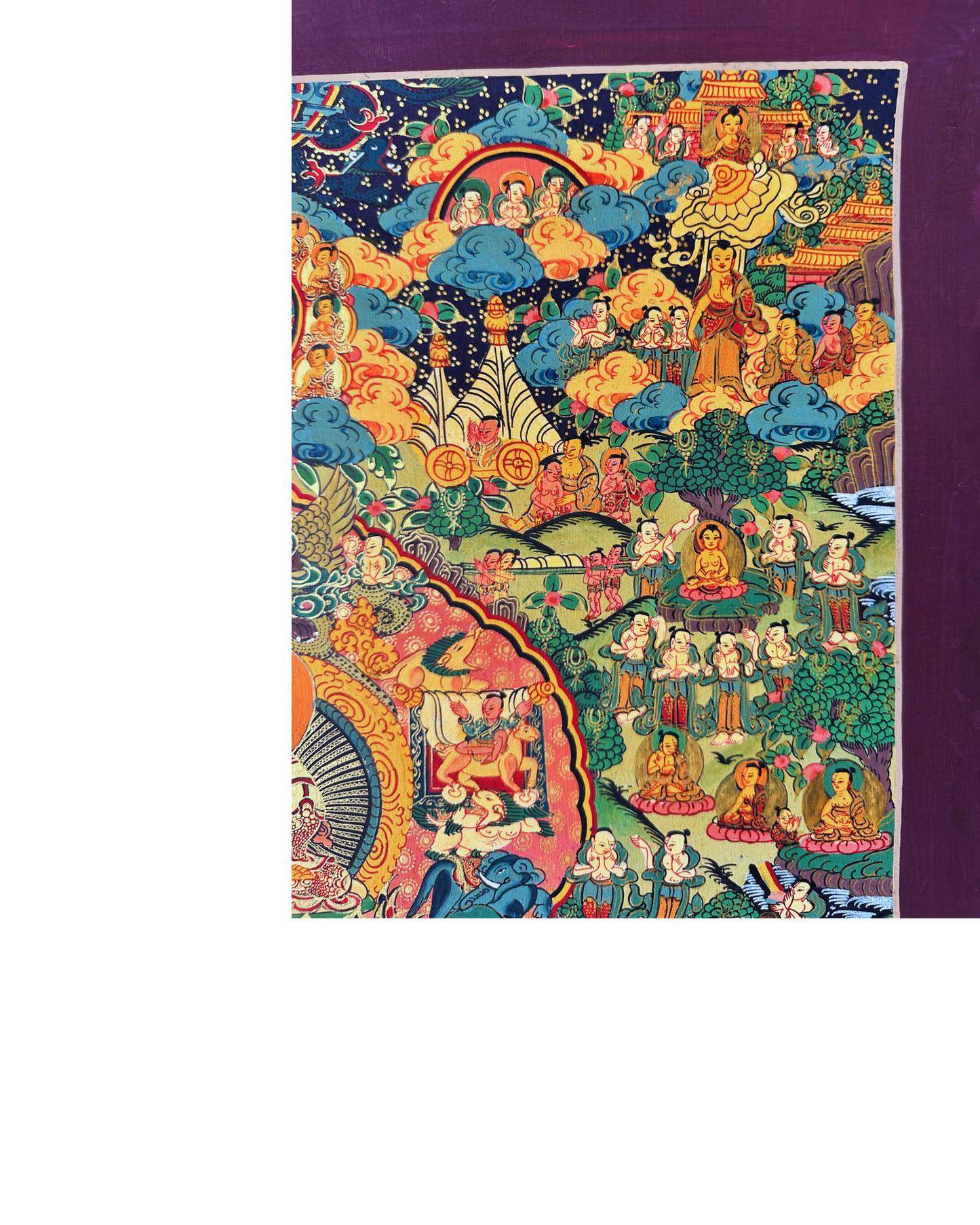 Buddha Life Story Mandala Thangka - A Journey of Enlightenment