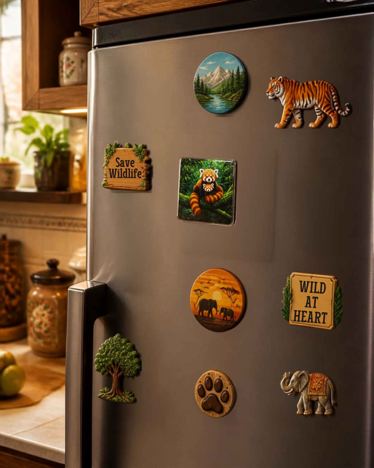 Sturdy Fridge Magnet in Steel - Red Panda