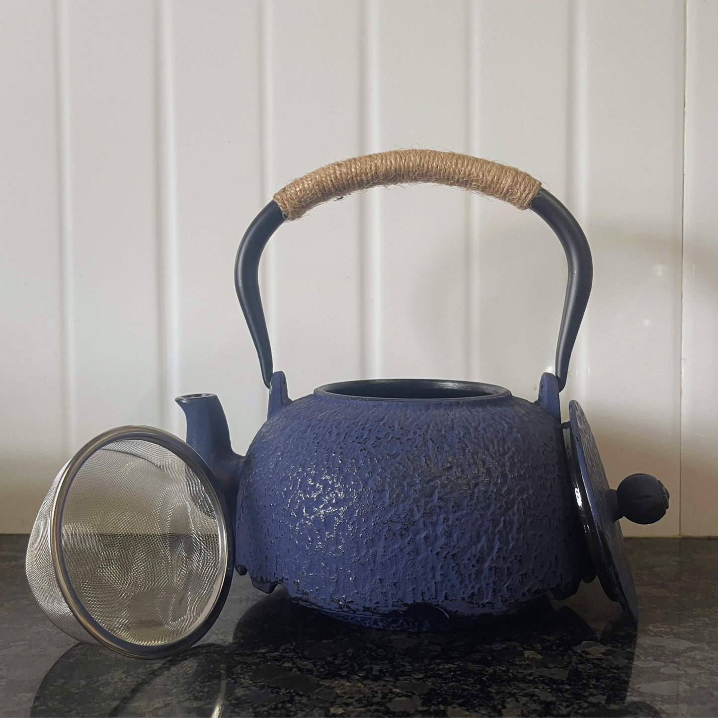 Cast-Iron Hobnail TeaPot - Traditional Japanese Tetsubin (Tetsu-Kyusu) Cobalt Blue TeaPot 1200ml