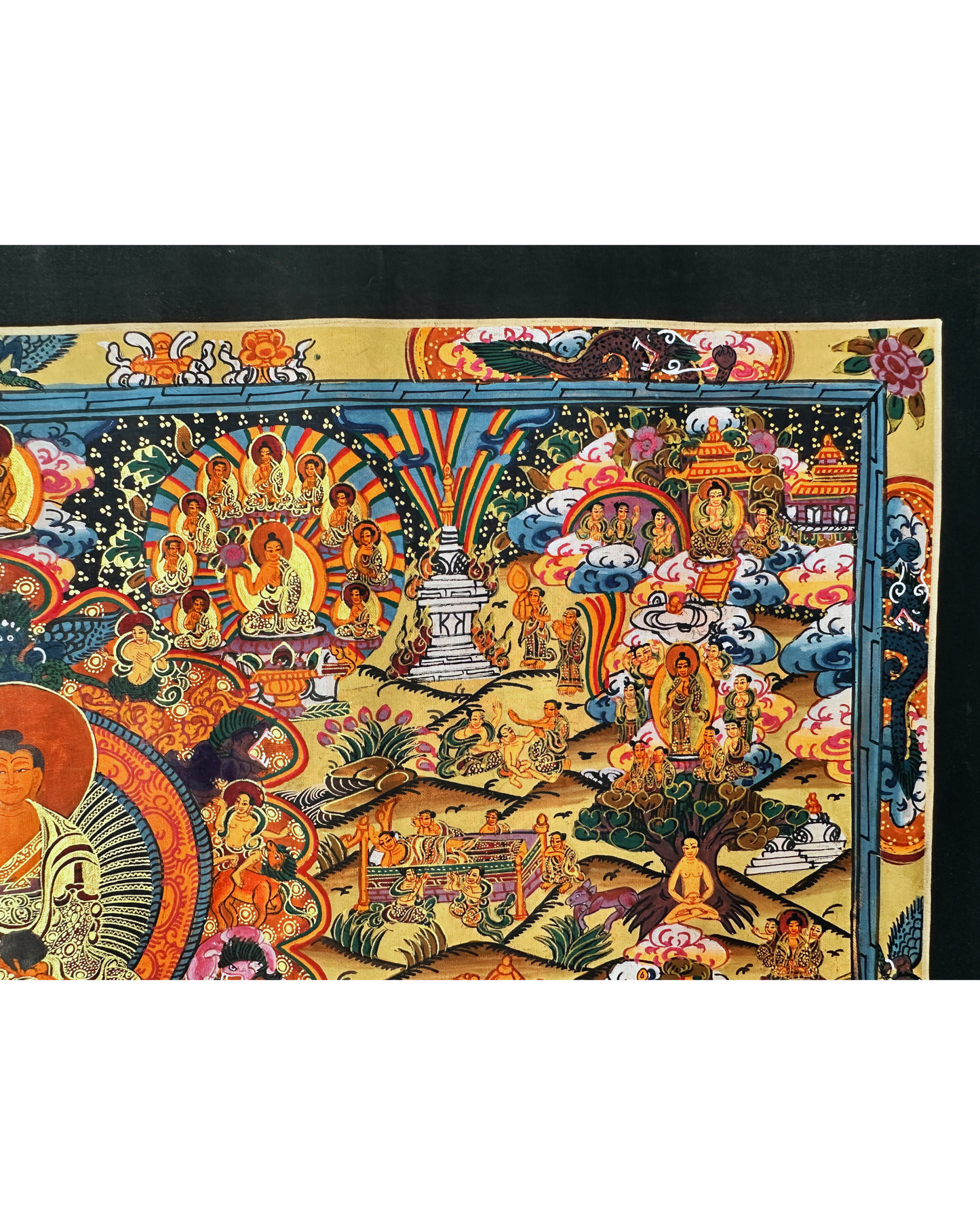 Buddha Life Story Mandala Thangka - A Journey of Enlightenment