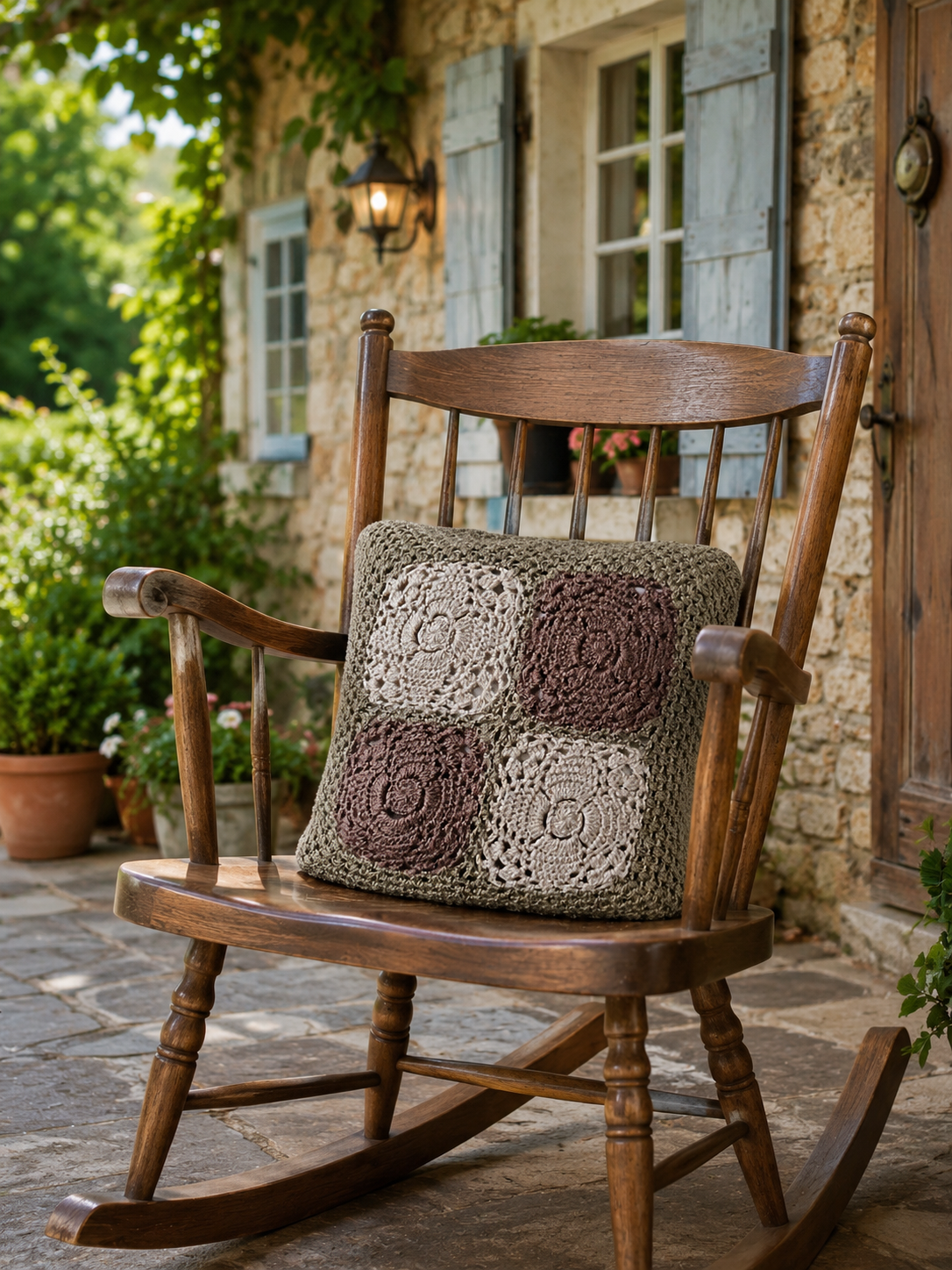 Hand-crochet Reversible Cushion Cover (Set of 2)