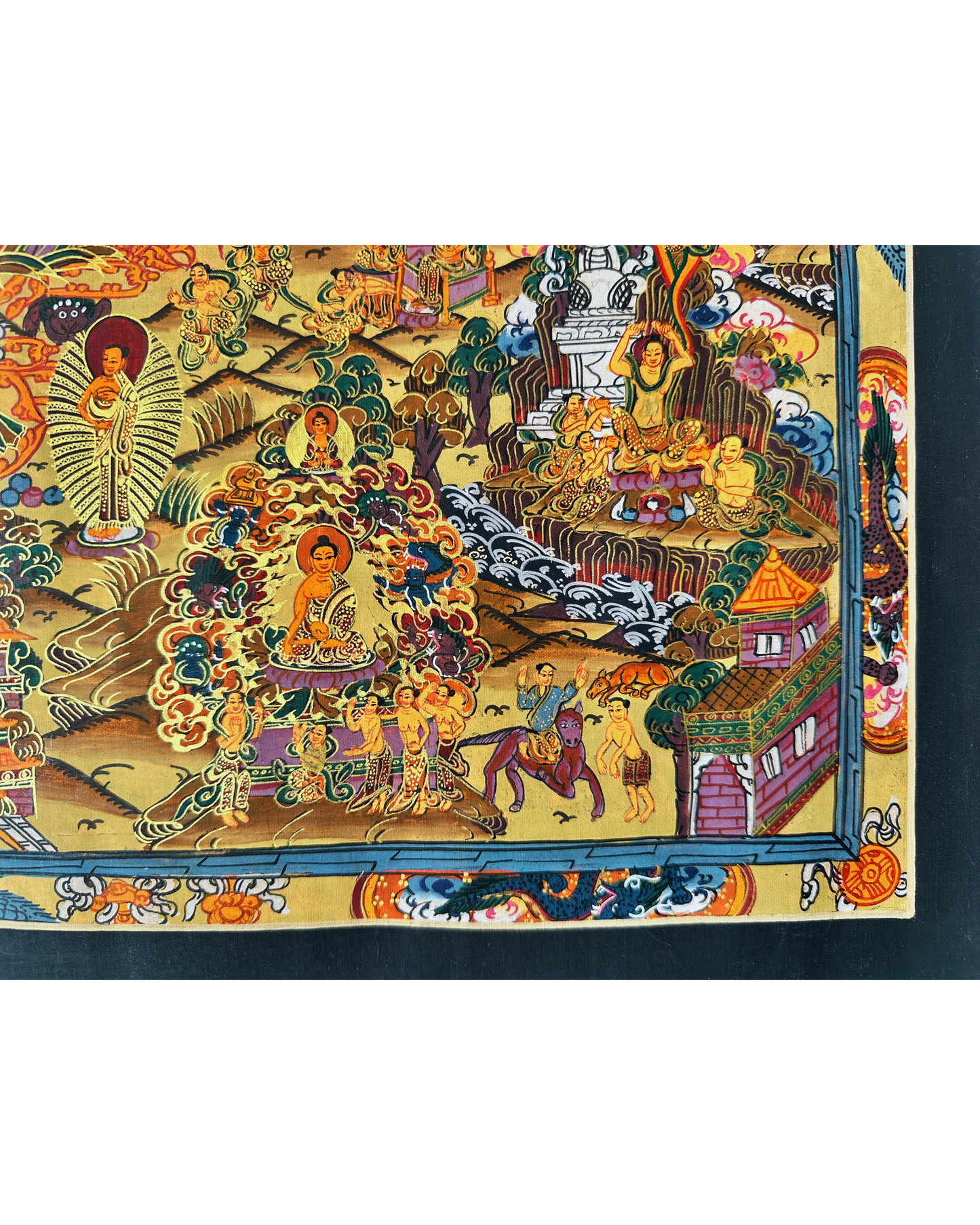 Buddha Life Story Mandala Thangka - A Journey of Enlightenment