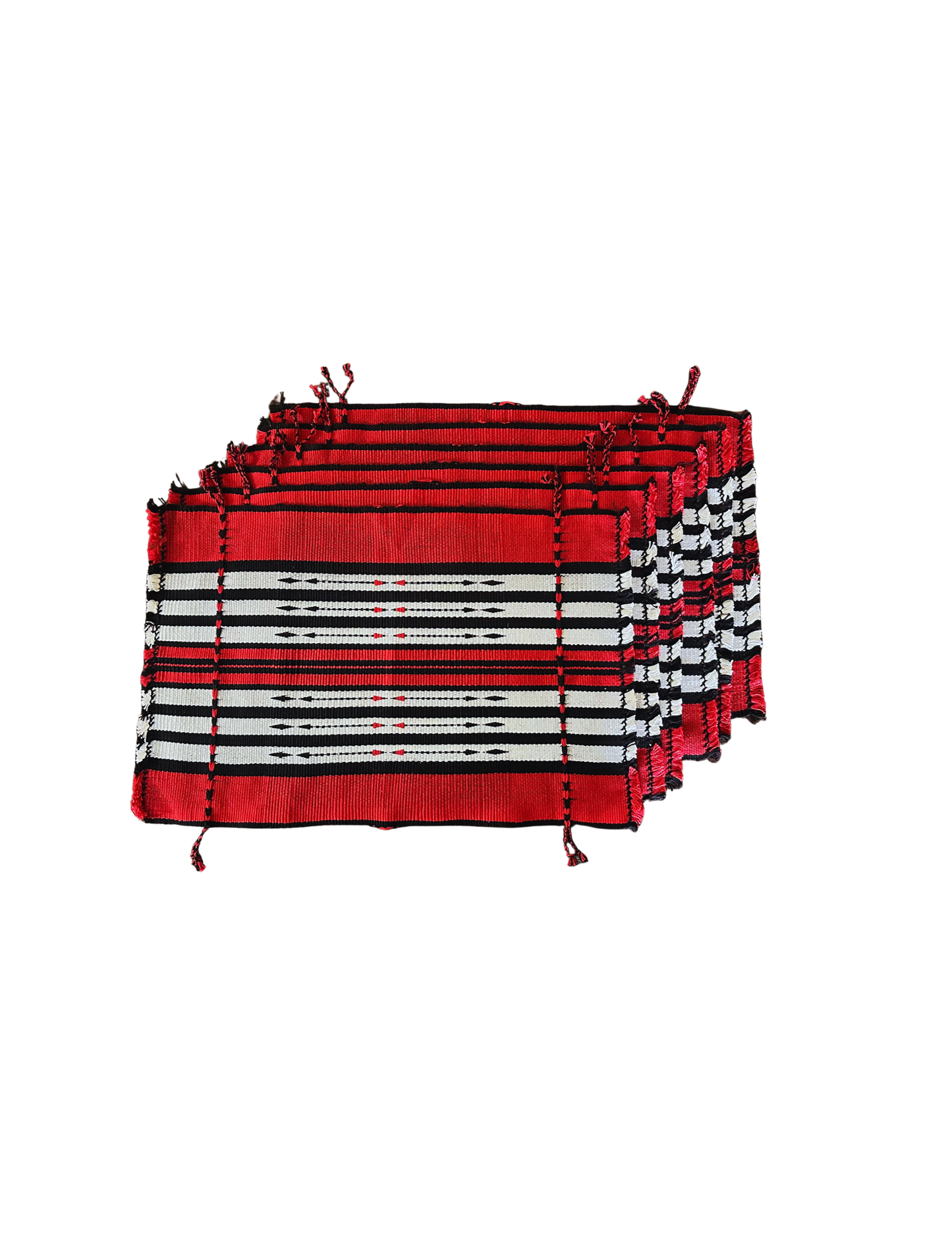 Chizami Weaves - Loin Loom Handwoven Table Set: Runner & 6 Table Mats with traditional Naga Spear Design