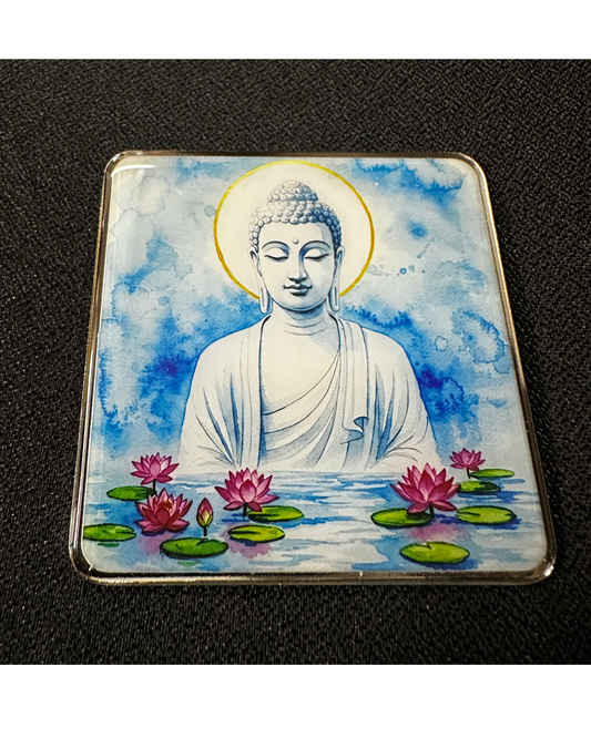 Sturdy Fridge Magnet in Steel - The Buddha