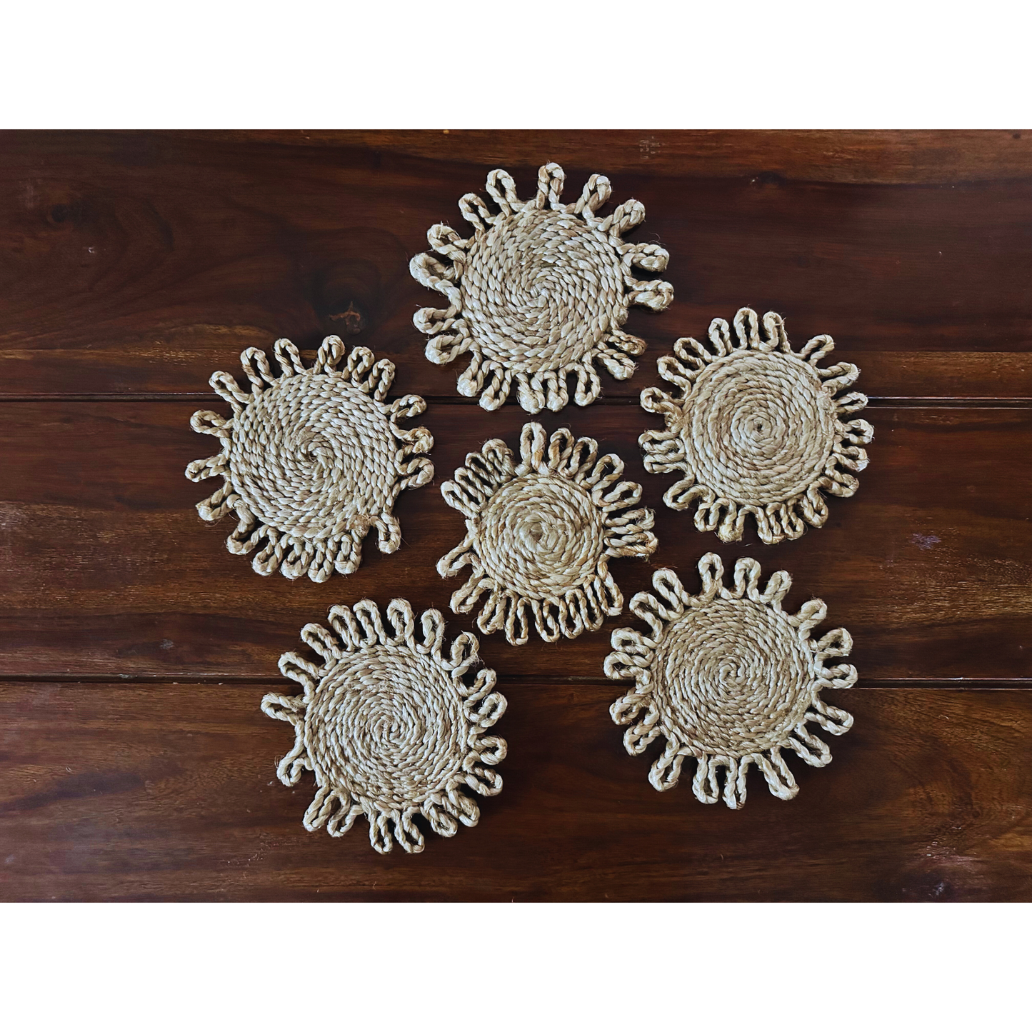 Handwoven Jute Coasters (Set of 6)