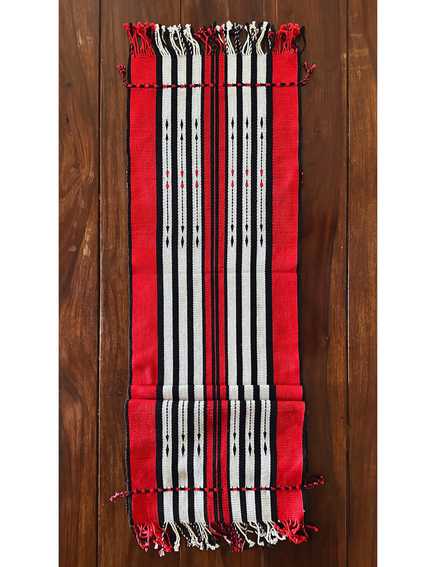 Chizami Weaves - Loin Loom Handwoven Table Set: Runner & 6 Table Mats with traditional Naga Spear Design