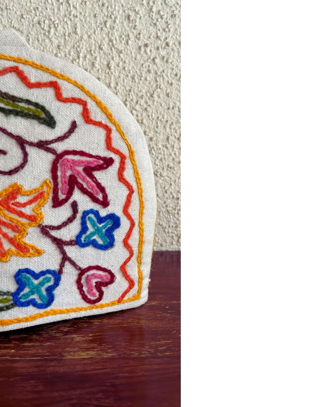 Handmade Tea Cosy - Kashmiri crewel embroidery, Medium
