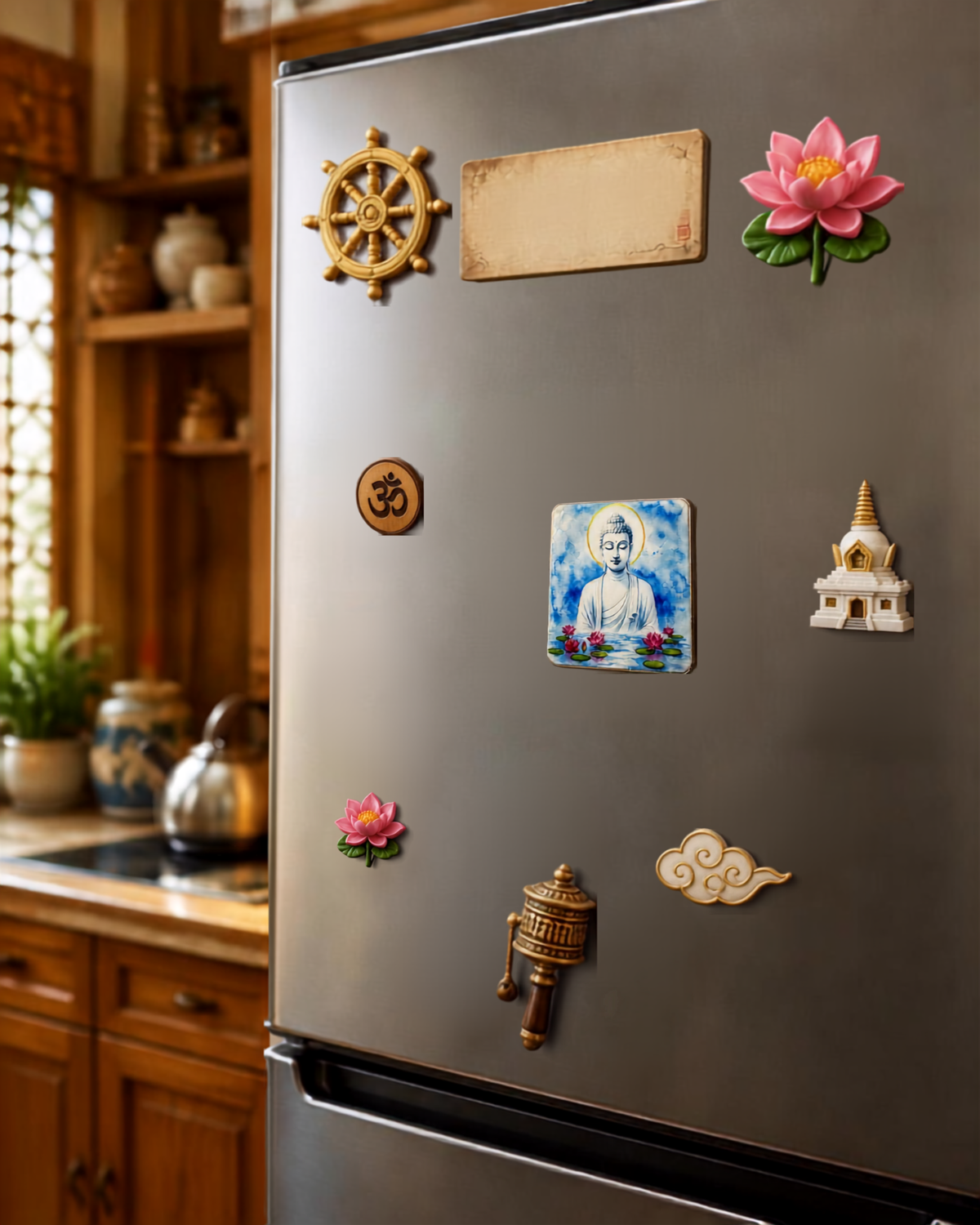 Sturdy Fridge Magnet in Steel - The Buddha