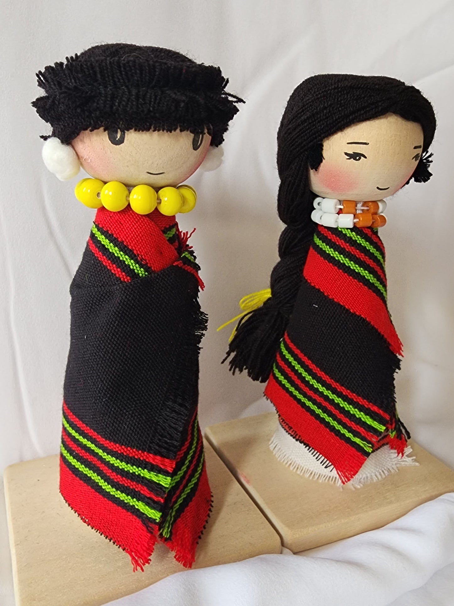 Ikali - Little Naga - Angami Couple - Wooden Doll Pair