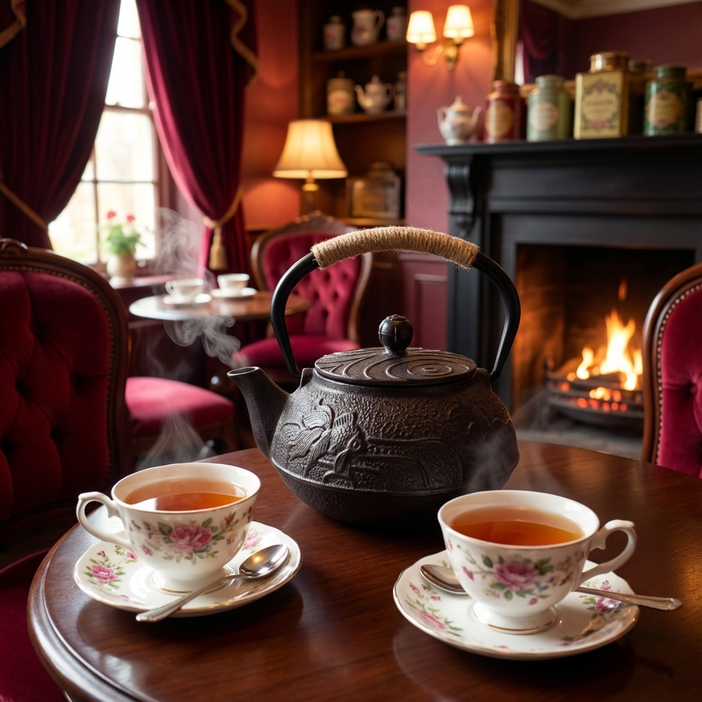 Cast-Iron Hobnail TeaPot - Traditional Japanese Tetsubin (Tetsu-Kyusu) Fish in the Sea TeaPot 900ml