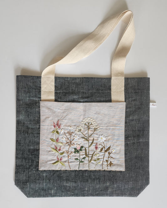 Ikali - English Garden -  Hand-embroidered Tote