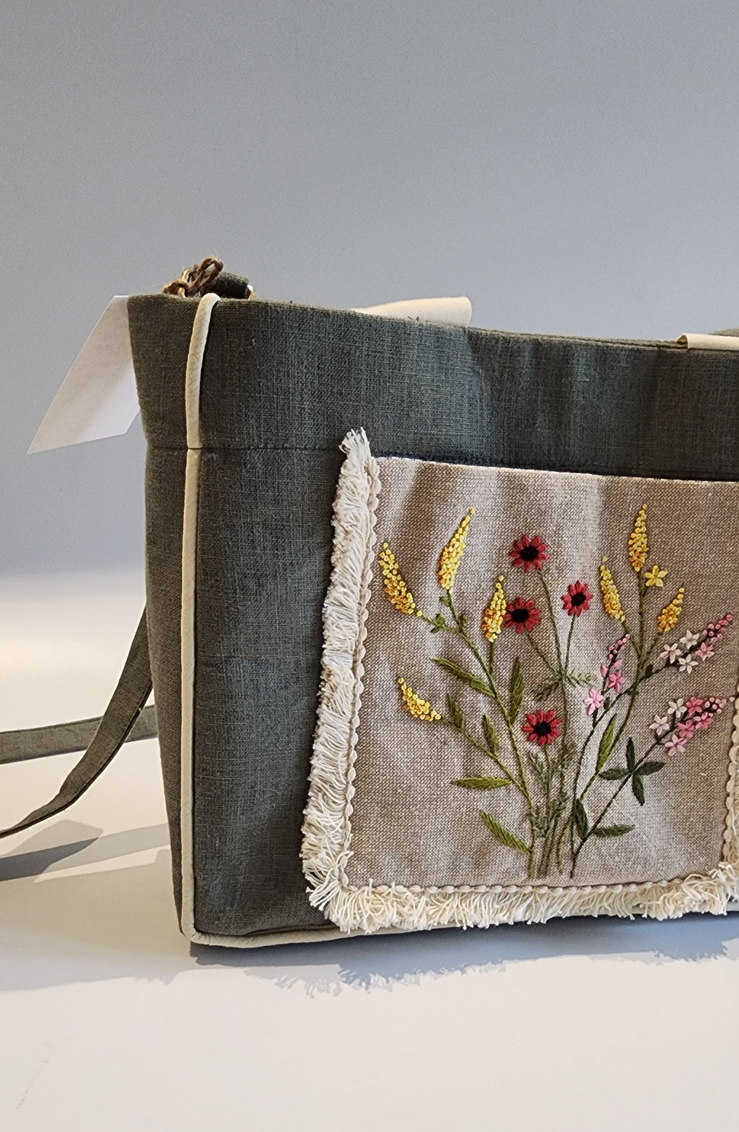 Ikali - Floral Bouquet - Hand-embroidered Kumstu bo Bag