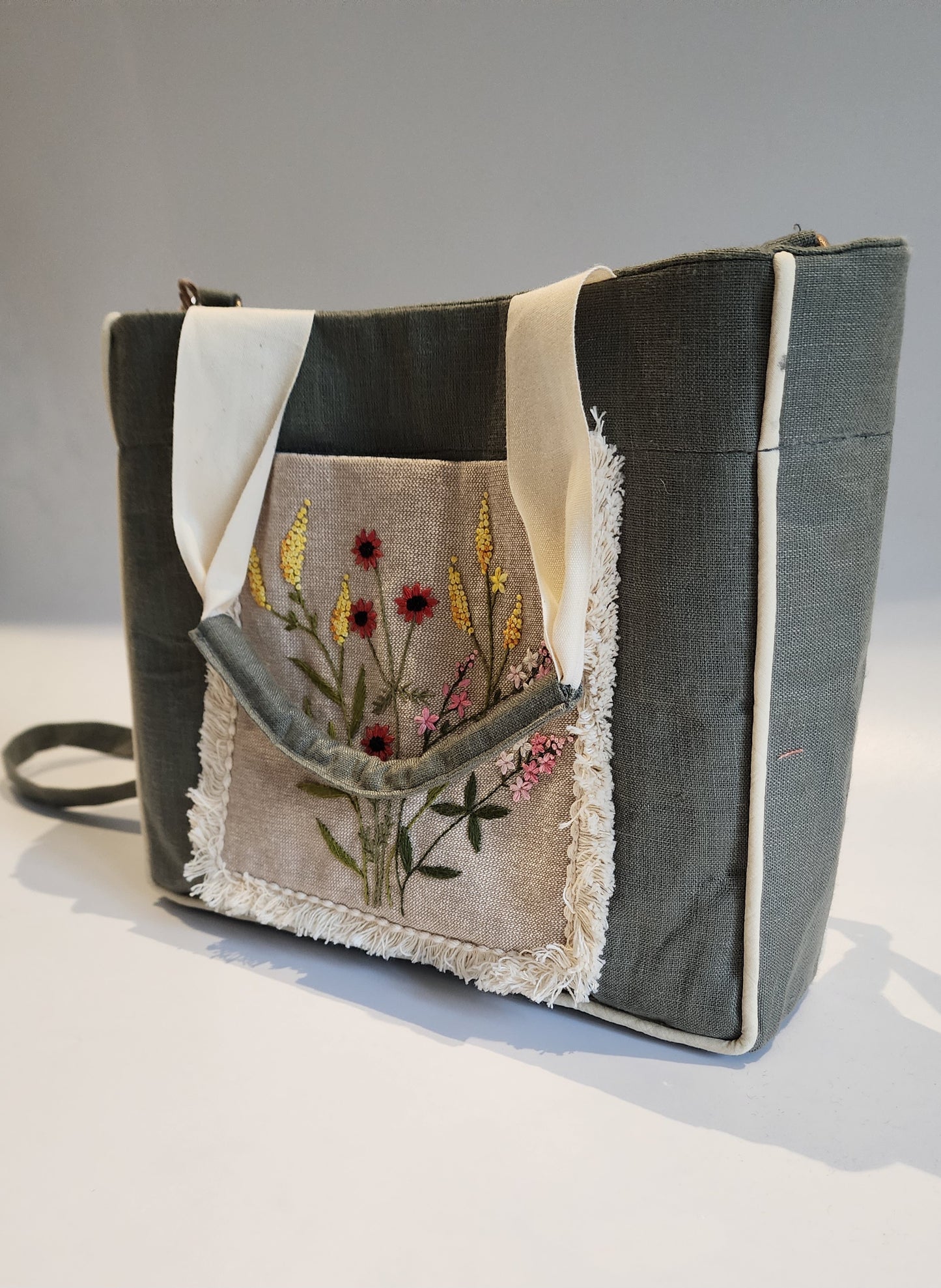 Ikali - Floral Bouquet - Hand-embroidered Kumstu bo Bag