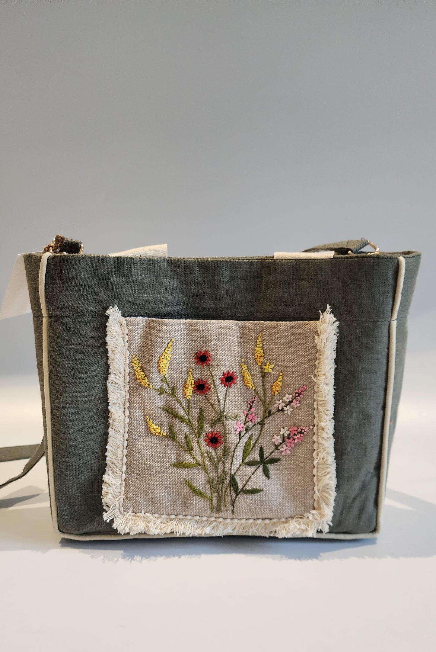 Ikali - Floral Bouquet - Hand-embroidered Kumstu bo Bag