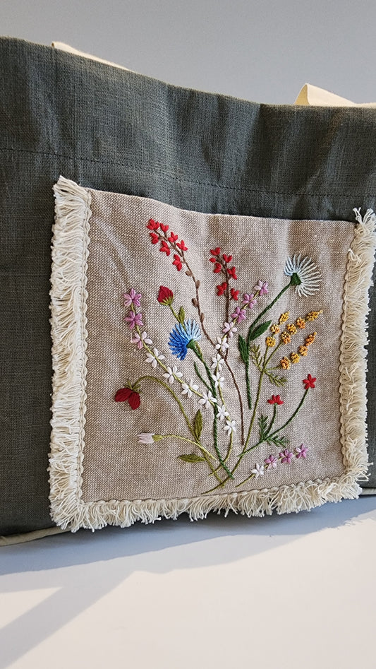 Ikali - Another Floral Bouquet - Hand-embroidered Kumstu bo Bag