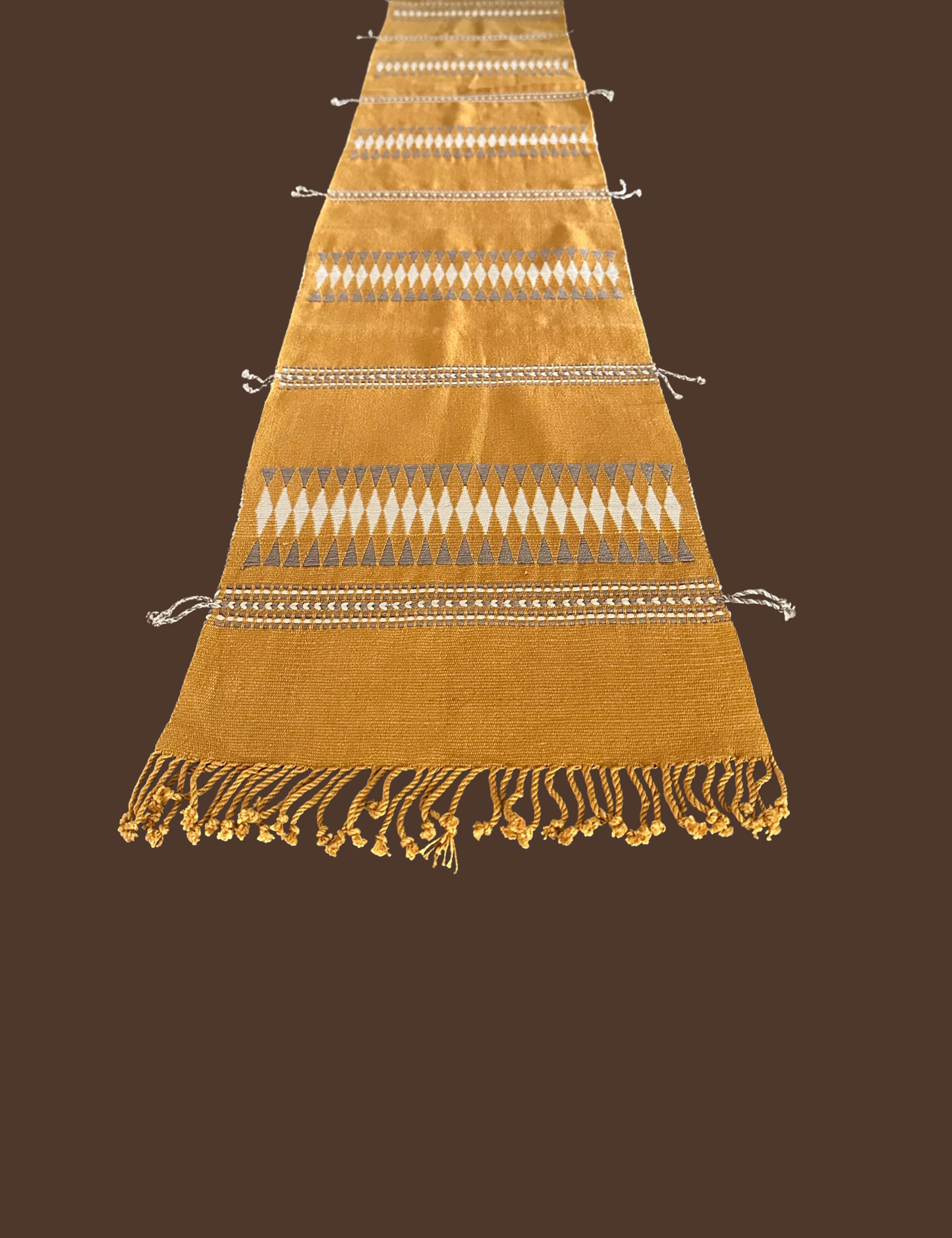 Chizami Weaves - Loin Loom Handwoven Table Runner in Golden Yellow