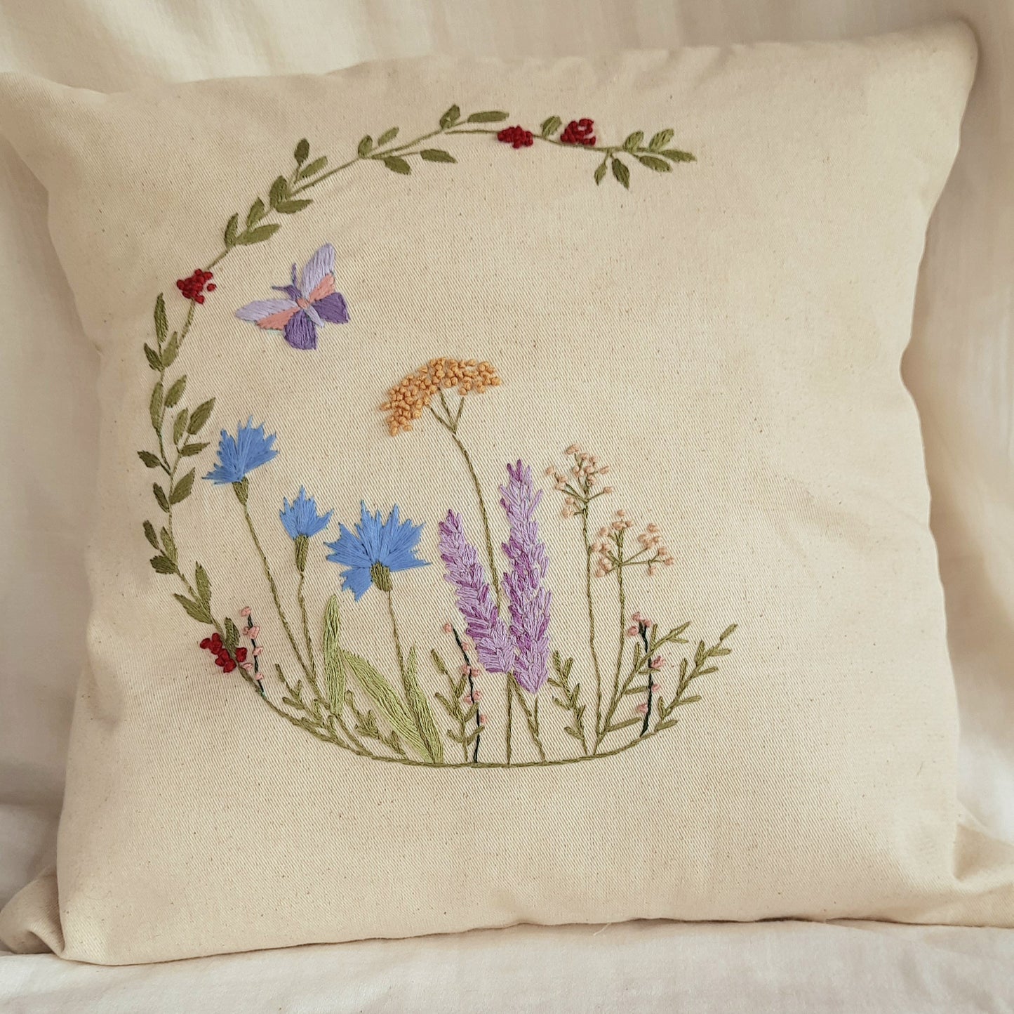 Studio VilaSita - Hedgegrow - Embroidered Cushion Cover (Set of 1)