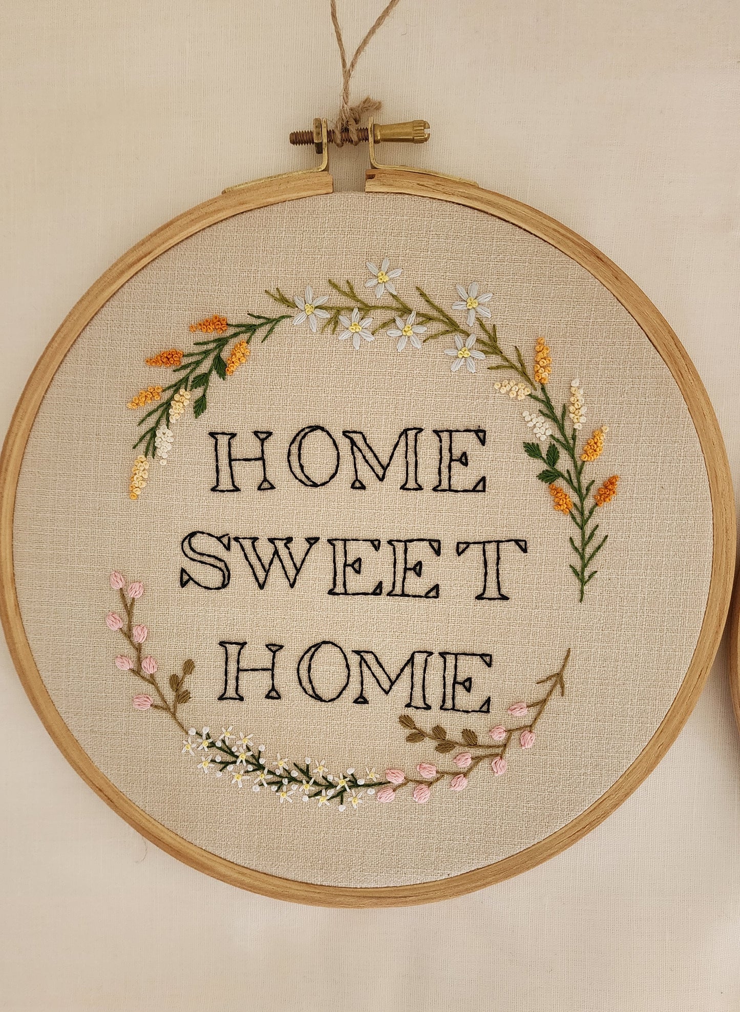 Ikali - Home Sweet Home - Hand-embroidered Wall-hanging Hoop