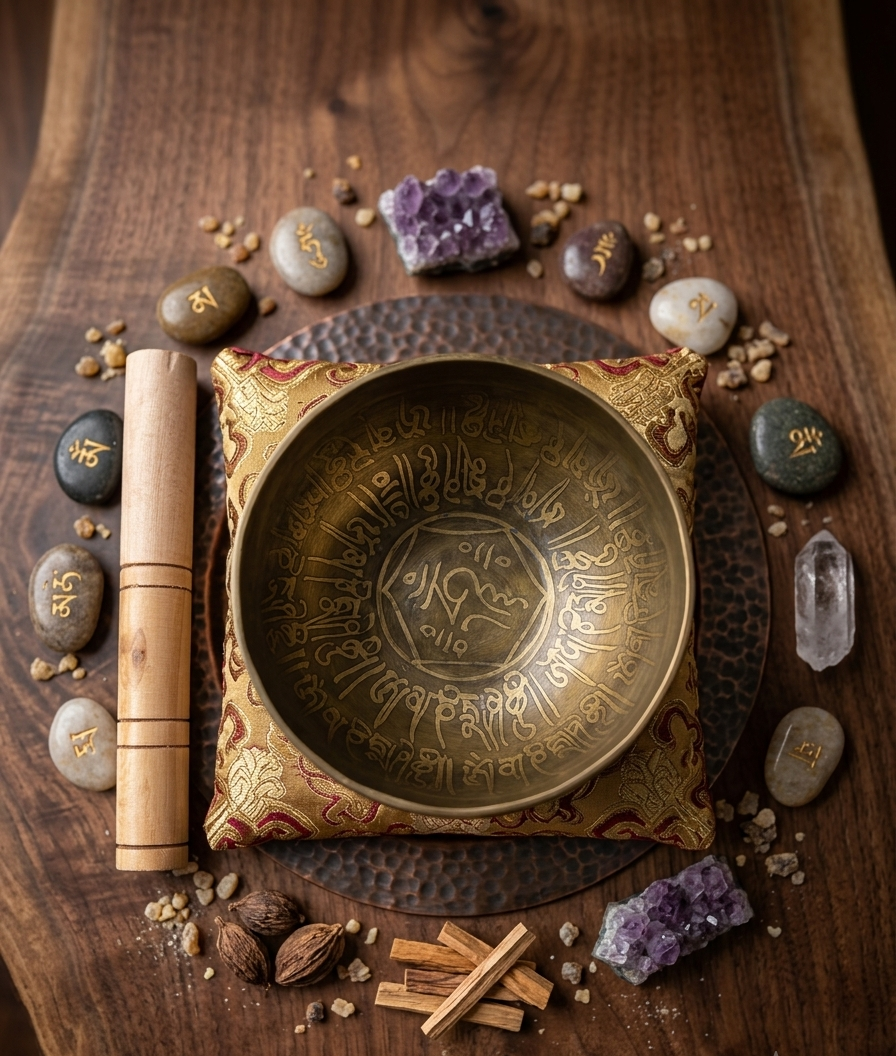 Singing Bowl - Bronze Bowl (5 inch) with Wooden Mallet