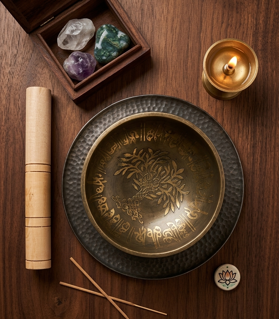 Singing Bowl - Bronze Bowl (4.5 inch) with Wooden Mallet