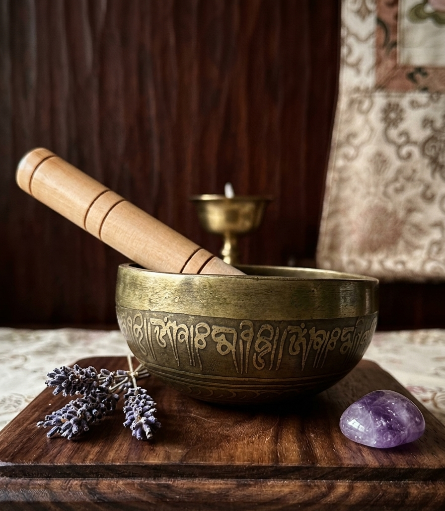 Singing Bowl - Bronze Bowl (4.5 inch) with Wooden Mallet