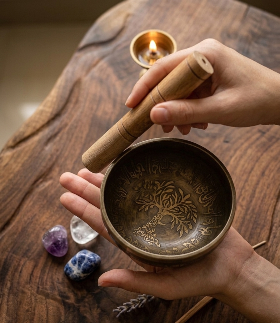 Singing Bowl - Bronze Bowl (4.5 inch) with Wooden Mallet