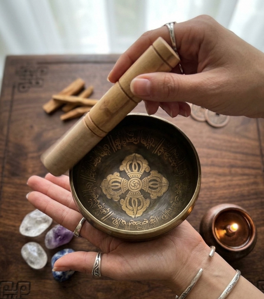 Singing Bowl - Bronze Bowl (5 inch) with Wooden Mallet
