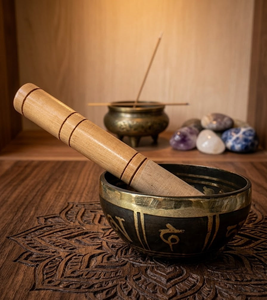 Singing Bowl - Bronze Bowl (4 inch) with Wooden Mallet